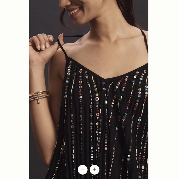 FARM Rio Embroidered Stones Pleated Maxi Dress, Size L, NWT 🇧🇷 - Picture 5 of 16